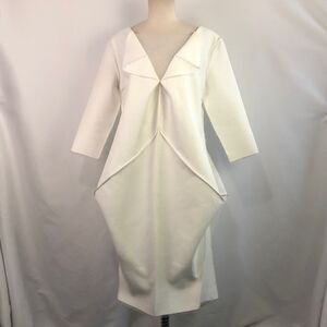 Stogova Ivory Pleated Midi Dress
